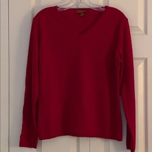 Made in Italy Vibrant Merlot Merino Wool V-Neck Sweater